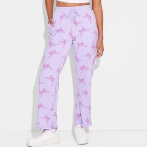 Zoe + Liv Lavender Pants with Pink Design